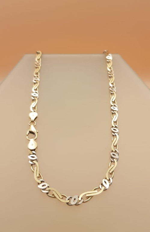 Collana oro giallo e bianco