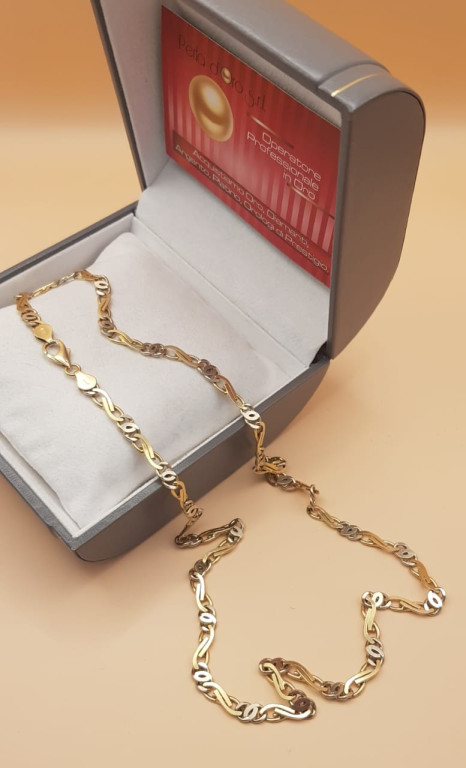 Collana oro giallo e bianco