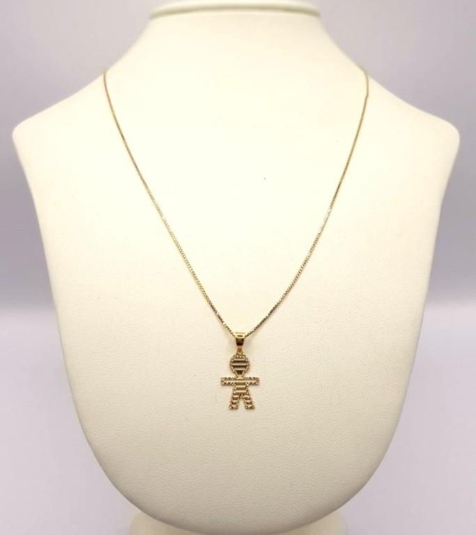 Collana fine con ciondolo bimbo stilizzato in SCONTO