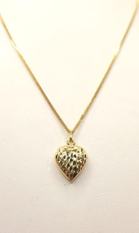 Collana maglia spiga con cuore double face in SCONTO