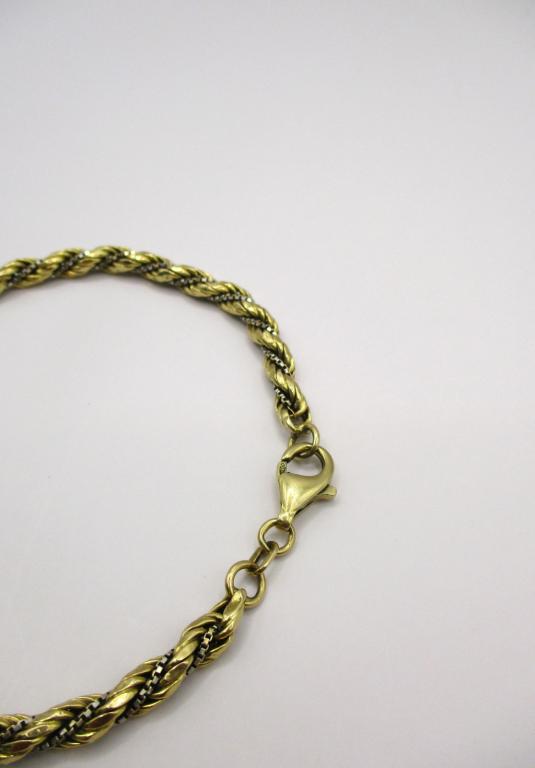 Bracciale a maglia corda giallo e bianco