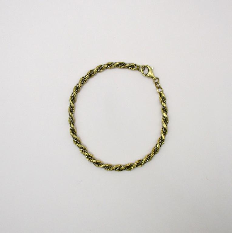 Bracciale a maglia corda giallo e bianco